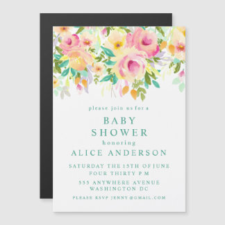 |MAGNET| Watercolor Floral Baby Shower Invite