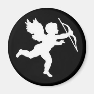 Magnet White Cupid On Black