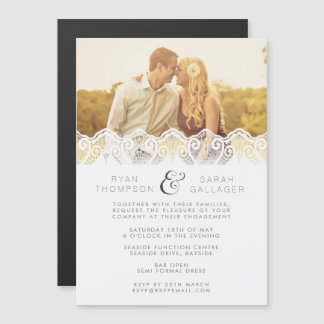Magnet White Lace Engagement Wedding Photo