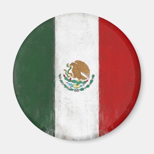 Magnet with Distressed Flag from Mexico (Front)