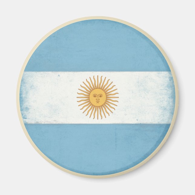 Magnet with Distressed Vintage Flag from Argentina (Front)