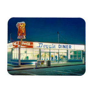 Magnet with Doggie Diner restaurant photo graphics