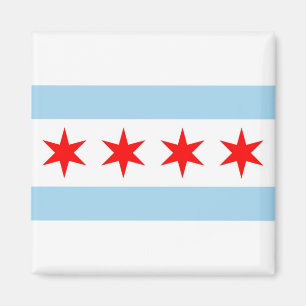 Magnet with Flag of Chicago, Illinois State - USA