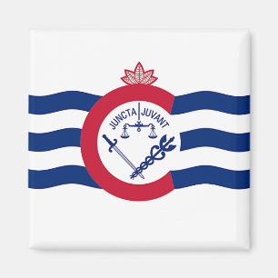 Magnet with Flag of Cincinnati, Ohio, USA