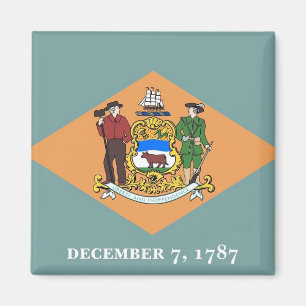 Magnet with Flag of  Delaware State - USA