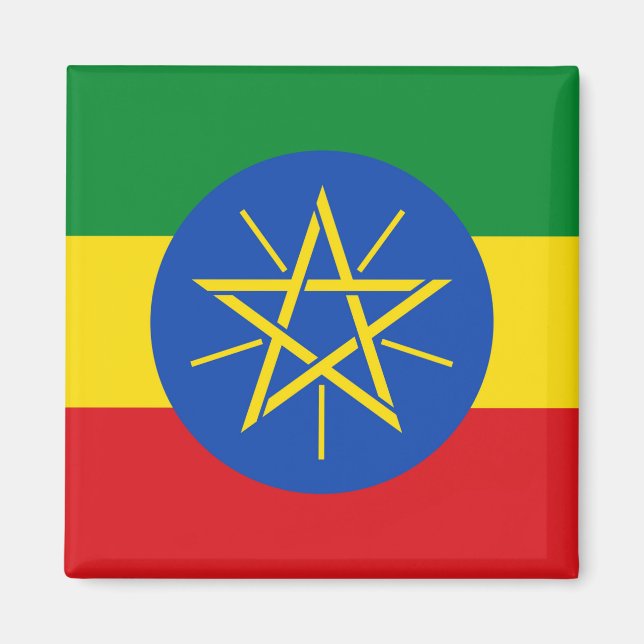 Magnet with Flag of Ethiopia (Front)