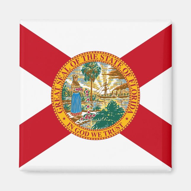Magnet with Flag of Florida State - USA (Front)