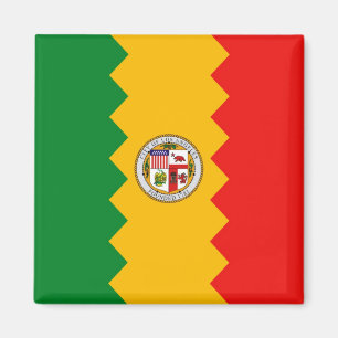 Magnet with Flag of Los Angeles, California