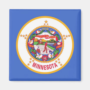 Magnet with Flag of Minnesota State - USA
