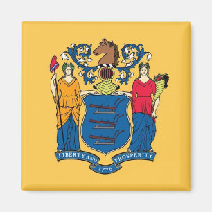 Magnet with Flag of New Jersey State - USA