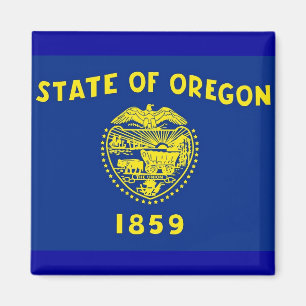 Magnet with Flag of Oregon State - USA