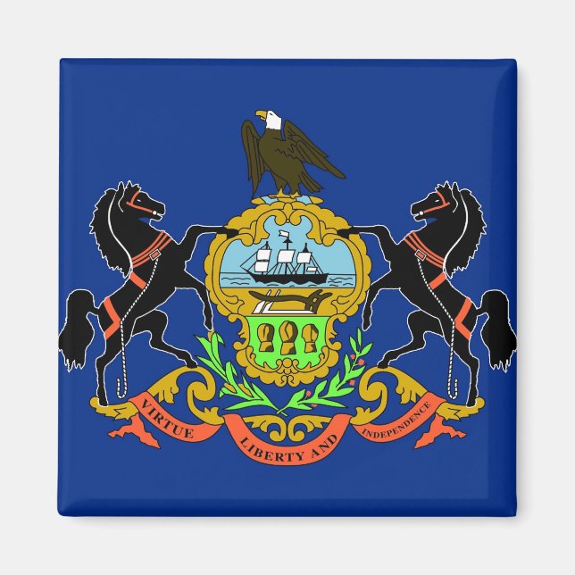 Magnet with Flag of Pennsylvania State - USA (Front)