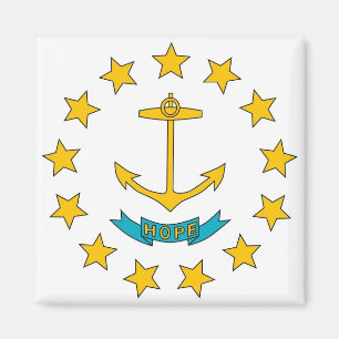 Magnet with Flag of Rhode Island State - USA