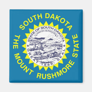 Magnet with Flag of South Dakota State - USA