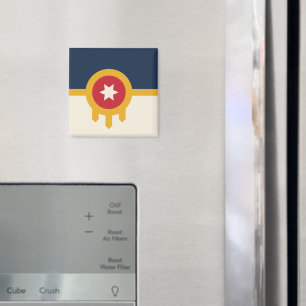 Magnet with Flag of Tulsa, Oklahoma