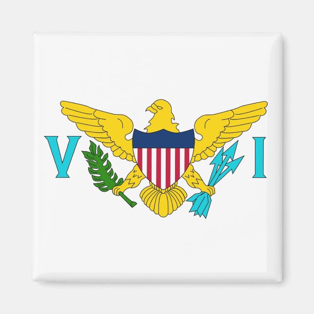 Magnet with Flag of Virgin Islands - USA (Front)