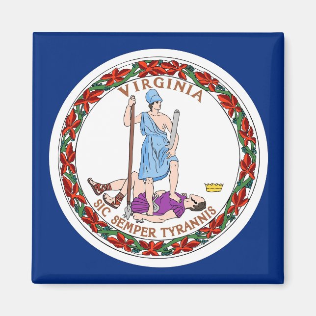 Magnet with Flag of Virginia State - USA (Front)