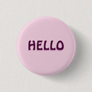 MAGNET WITH HELLO 3 CM ROUND BADGE