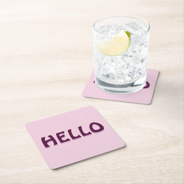 MAGNET WITH HELLO SQUARE PAPER COASTER (Insitu)