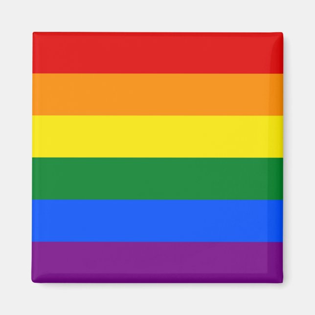 Magnet with LGBT Rainbow Flag (Front)