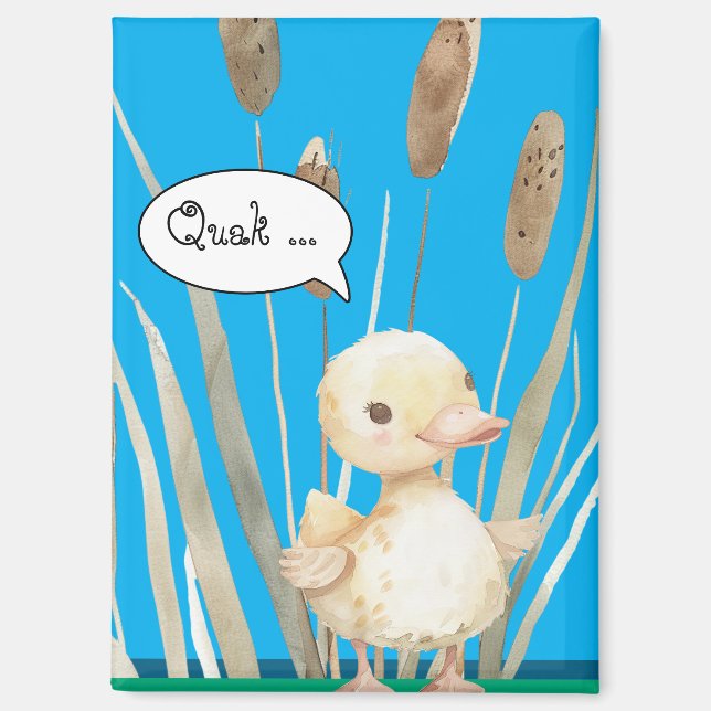 magnet with small duck in the reed by the lake (Front)