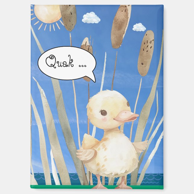 magnet with small duck in the reed by the lake (Front)