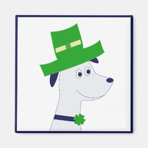 Magnet with St. Patrick's Day dog and clover