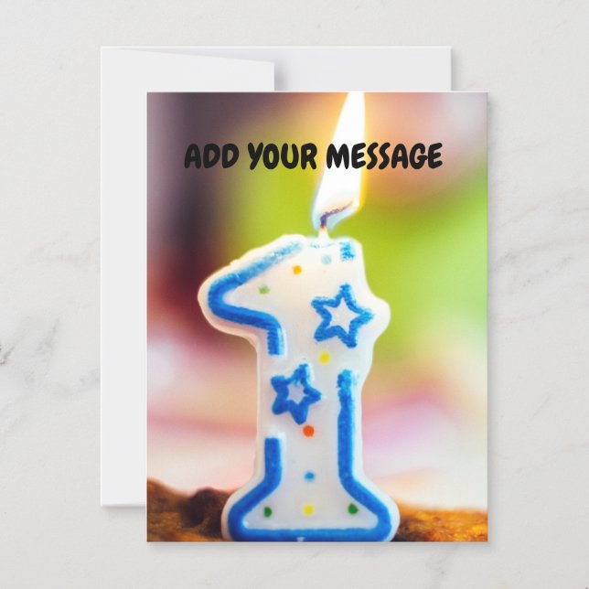 🎂 Magnetic 1st Birthday Keepsake Customisable  Magnetic Invitation (Front)