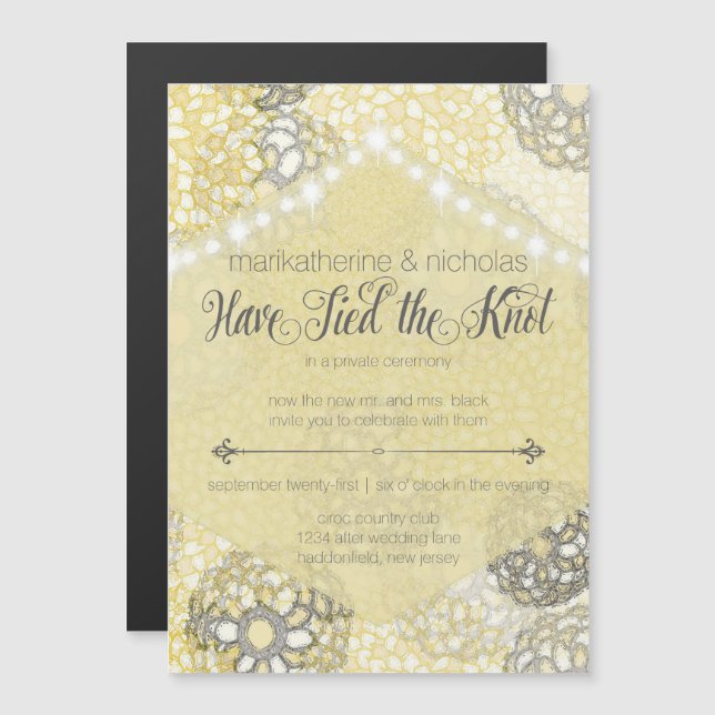 Magnetic After Wedding Lights & Flowers Invitation (Front/Back)