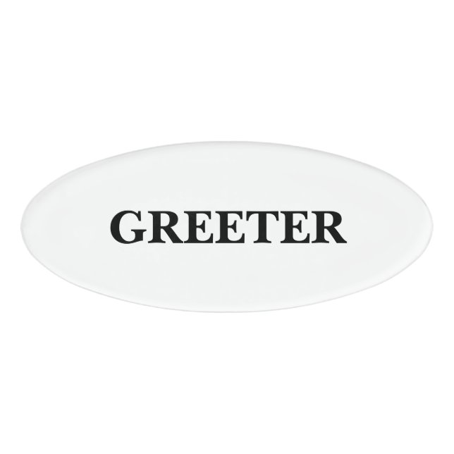 Magnetic Badge - Greeter (Front)
