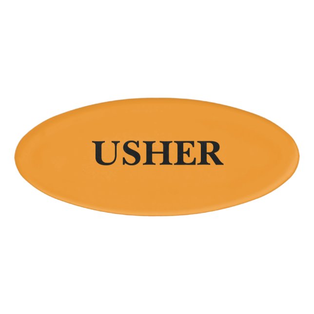 Magnetic Badge - USHER (Front)