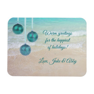 Magnetic Beach Christmas Warm Greetings Magnet
