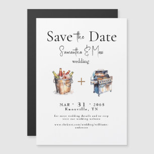 Magnetic Beer & BBQ Wedding Save the Date Invitation