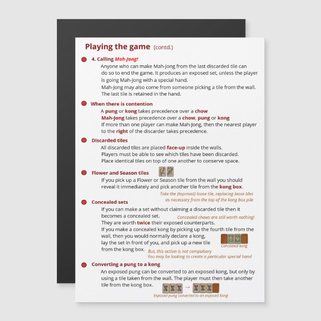 Magnetic BMJA rules – Playing the game (2) Magnetic Invitation (Front/Back)