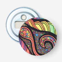 Magnetic Bottle Opener with Abstract Design