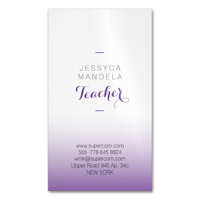 Magnetic Business Cards Teacher (Front Vertical)