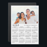 Magnetic Calendar 2025 in Spanish with Photo<br><div class="desc">This simple minimalist style magnetic 2025 calendar in Spanish for USA (Sunday is the first day of the week) is easy to personalise with your family name and custom photo to create a unique present for your loved ones. The white and black design with a colourful photo looks nice and...</div>