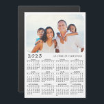 Magnetic Calendar 2025 in Spanish with Photo<br><div class="desc">This simple minimalist style magnetic 2025 calendar in Spanish for USA (Sunday is the first day of the week) is easy to personalise with your family name and custom photo to create a unique present for your loved ones. The white and black design with a colourful photo looks nice and...</div>