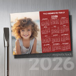 Magnetic Calendar - Photo Full Year View Modern<br><div class="desc">A very useful item for school or home office. This shows a full year view of all dates. A calendar printed on a magnet combines practicality with convenience, transforming a workspace essential into a time-management tool. This innovative design features a full-year or monthly calendar layout integrated into the magnet's surface,...</div>