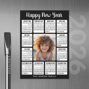 Magnetic Calendar Vertical Photo - HNY black