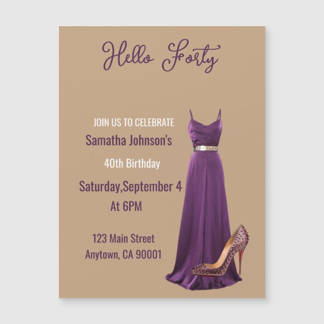 Magnetic Card birthday invitation (Front)