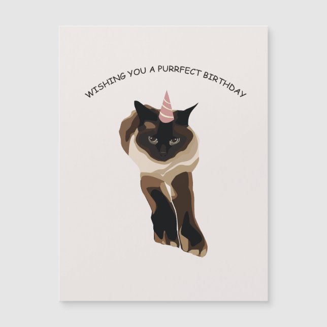 Magnetic card purrfect birthday  (Front)