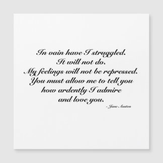 Magnetic Card, Romantic Jane Austen Quote