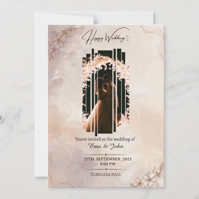 Magnetic Card,  Size: 5" x 7", Envelopes: White Magnetic Invitation (Front)