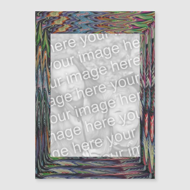 Magnetic Card - Smeared Colours Frame Template (Front)