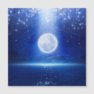 Magnetic card super full moon sea sight