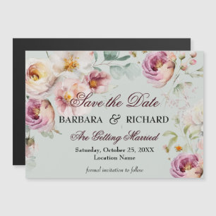 *Magnetic Elegant Floral Wedding Save the Date 
