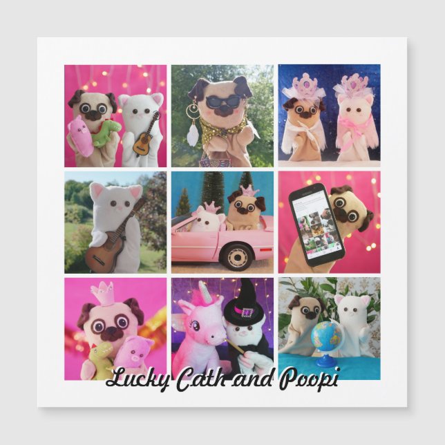 Magnetic Elegant Personalised Photo Collage Card (Front)