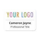 Magnetic Employee Name Tag with Company Logo Large