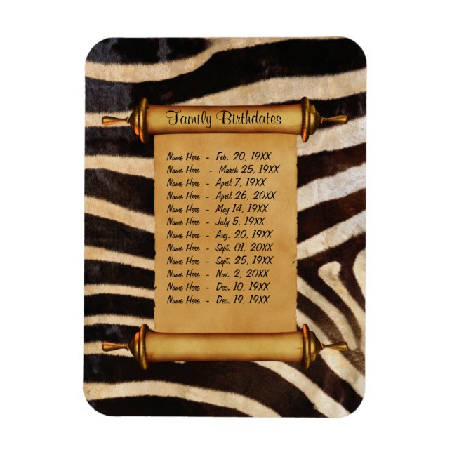 Magnetic Family Birthday Reminder - Customise Magnet (Vertical)